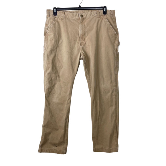 Carhartt Tan Relaxed Fit Cargo Carpenter Pants Size 42x32 - Picture 1 of 9